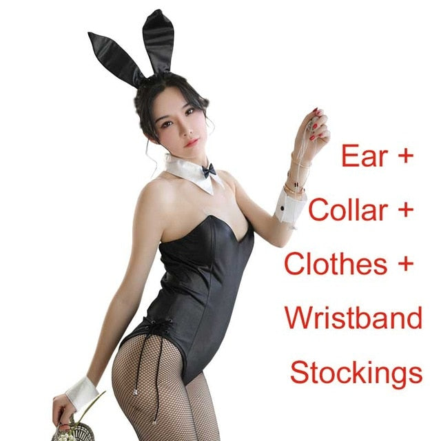 Seishun Buta Yarou wa Bunny Girl Senpai no Yume wo Minai Cosplay Halloween Costume for Girls Sexy Cute Bunny Faux Leather Rabbit