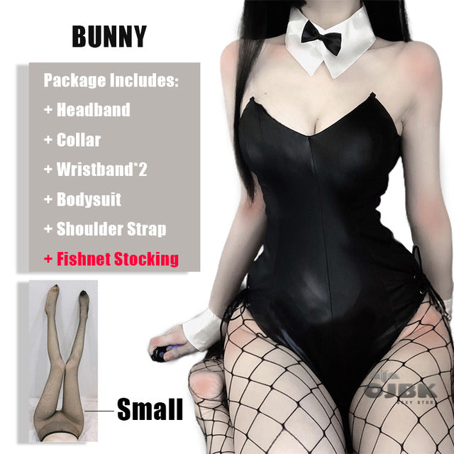 Sexy Cute Bunny Girl Faux Leather Material Rabbit Woman Set Good Quality Can Wear Out To Comic Show Kawaii Cosplay Bunny Costume