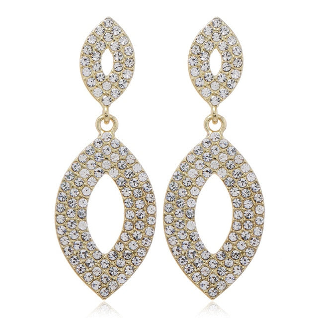 New Luxury Rhinestone Crystal Long Tassel Earrings for Women Bridal Drop Dangling Earrings Party Wedding Jewelry Gifts