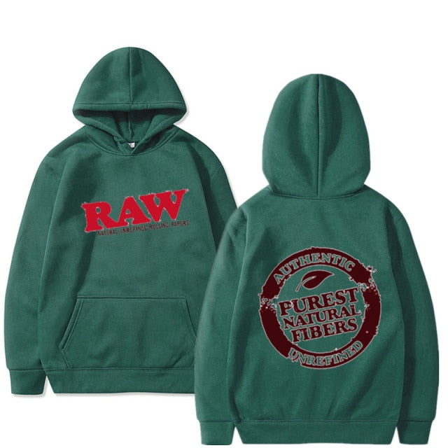 RAW Fashion Hoodie Men&#39;s Sweatshirt Polar Fleece Hooded Harajuku Hip Hop Casual Men&#39;s Ladies Hoodie High Quality Pullover Hoodie