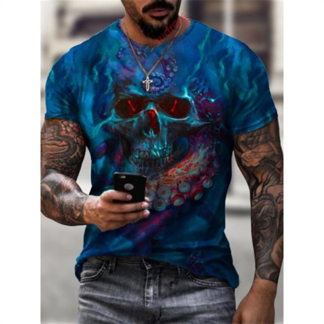 New Summer Man Fashion T shirt Harajuku 2021 Men&#39;s 3D Printing Casual Sports T-shirt O-neck Casual Short Sleeve Tops Men Clothes