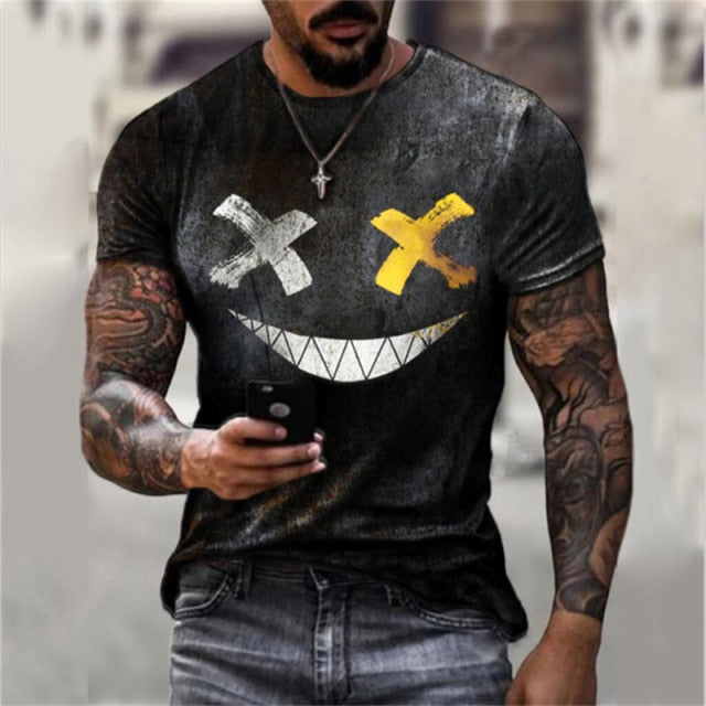 New Summer Man Fashion T shirt Harajuku 2021 Men&#39;s 3D Printing Casual Sports T-shirt O-neck Casual Short Sleeve Tops Men Clothes