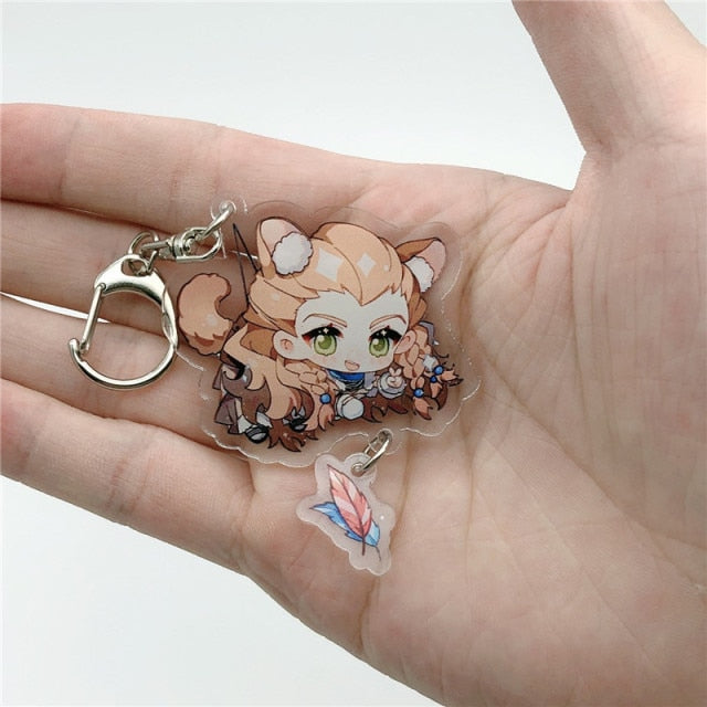 Game Genshin Impact Raiden Shogun Tartaglia Morax Keychain Accessories HUTAO XIAO Scaramouche Key Chain Pendant Cartoon Badge